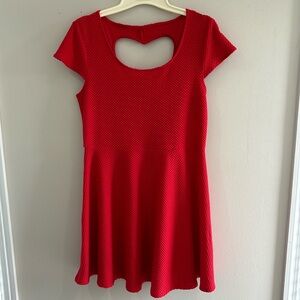Red dress with heart cutout back